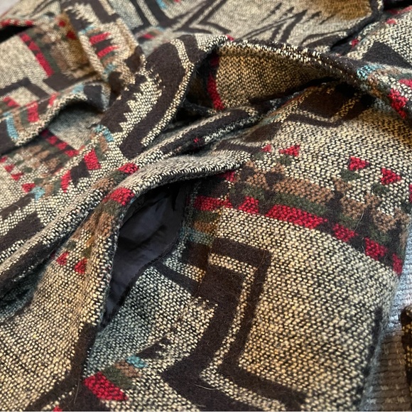 Mossimo Tribal Print Wool Wrap Coat Sz. Medium - Picture 5 of 9
